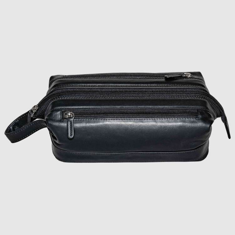 Monogrammed Leather Travel Bag