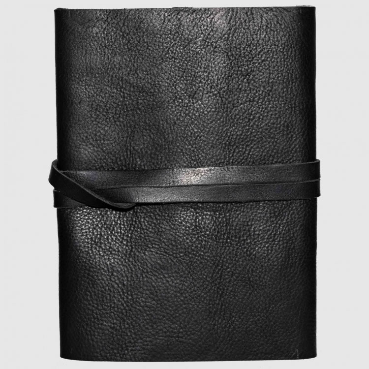 Vintage Leather Wrap Journal Black Back