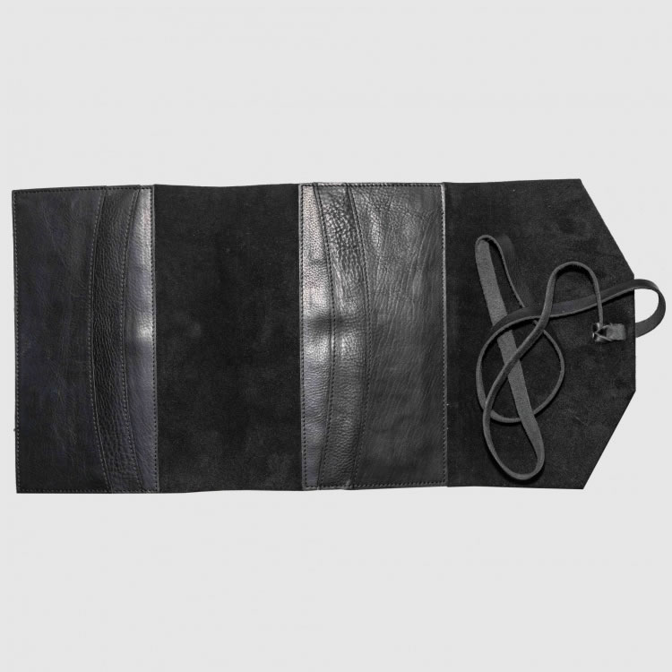 Vintage Leather Wrap Journal Black Inside