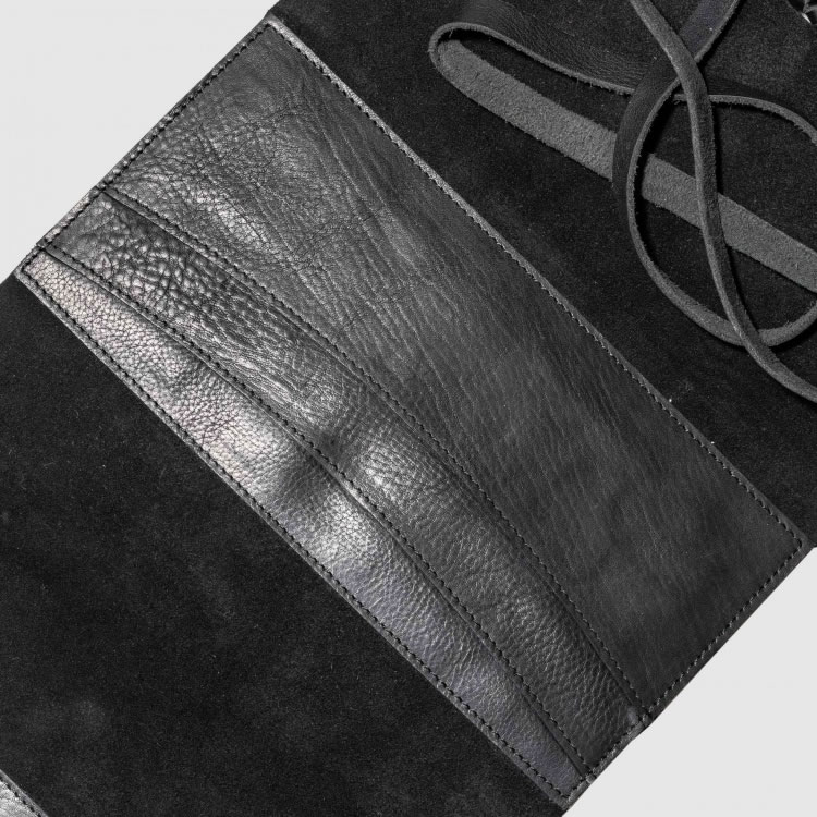 Vintage Leather Wrap Journal Black Inside
