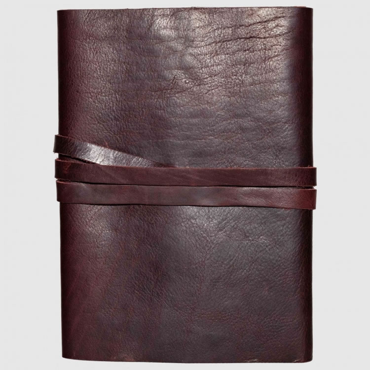 Vintage Leather Wrap Journal Brown Back