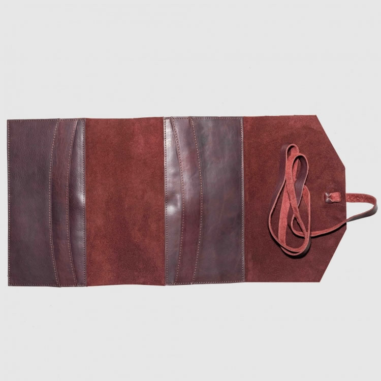 Vintage Leather Wrap Journal Brown Inside